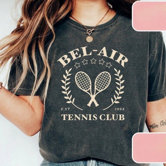 Vintage Tennis Club Shirt, Vintage Inspired Tee Shirt, Western Graphic Tee - Picture 2 of 2